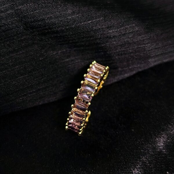 Purple Adjustable Stainless Steel Anti Tarnish Ring - Image 2