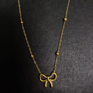 Anti Tarnish Bow Necklace