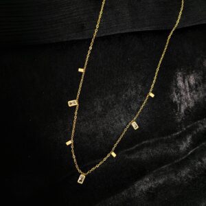 Anti Tarnish Gold Toned Geometric Necklace